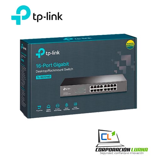 SWITCH TP-LINK 16 PUERTOS ( TL-SG1016D ) 10/100/1000 MBPS                                                                                             