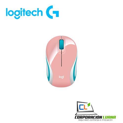 MOUSE INALAMBRICO LOGITECH M187 ( 910-005364 ) ROSADO C/ BLANCO+CELESTE                                                                               