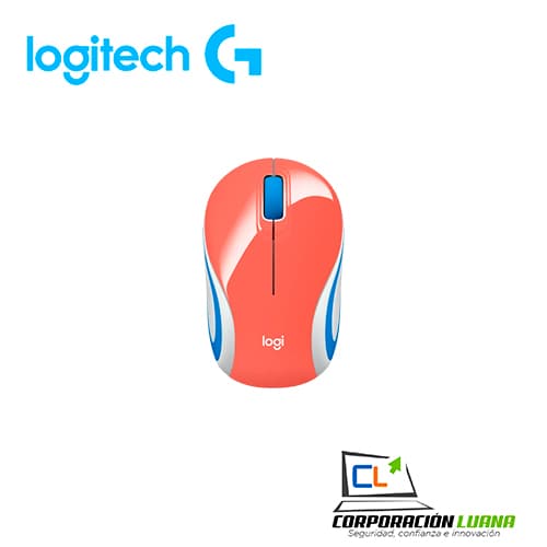 Foto del producto MOUSE INALAMBRICO LOGITECH M187 ( 910-005362 ) NARANJA C/ BLANCO+AZUL                                                                                 