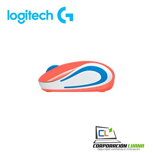 MOUSE INALAMBRICO LOGITECH M187 ( 910-005362 ) NARANJA C/ BLANCO+AZUL                                                                                 