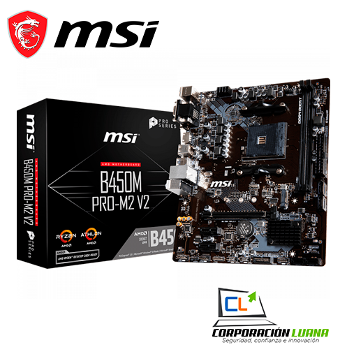 Imagen de MOTHERBOARD MSI B450M PRO-M2 V2 ( 911-7B84-021 ) AM4 | DDR4
