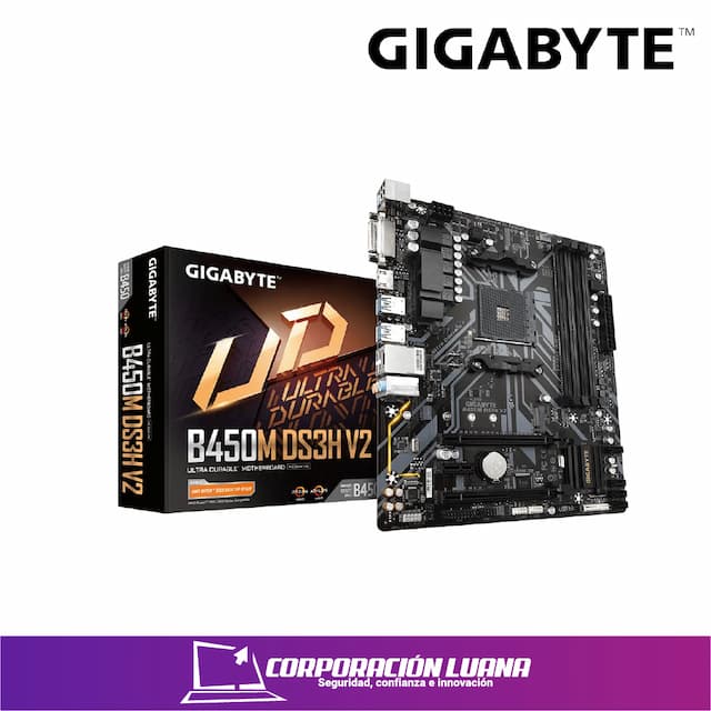 MOTHERBOARD GIGABYTE B450M DS3H V2 ( B450M-DS3H ) AM4 | DDR4 | USB 3.1 | SATA 6.0