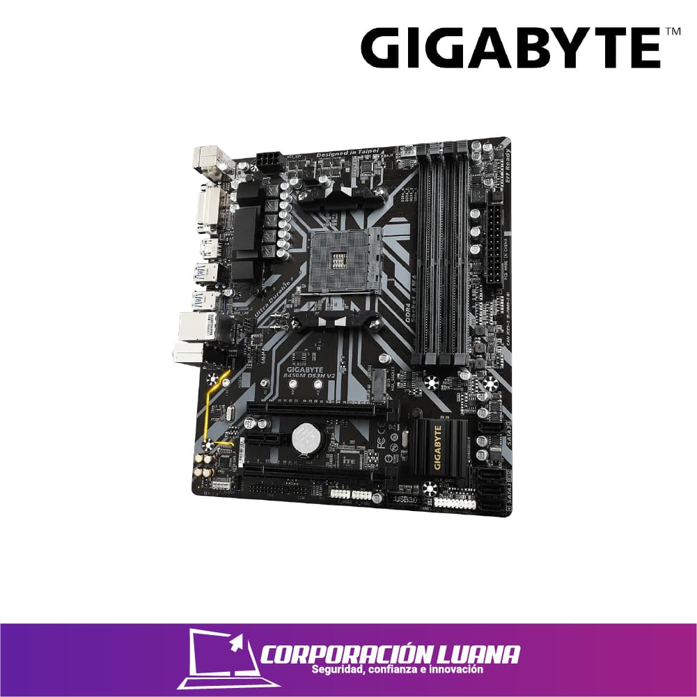 Imagen de MOTHERBOARD GIGABYTE B450M DS3H V2 ( B450M-DS3H ) AM4 | DDR4 | USB 3.1 | SATA 6.0