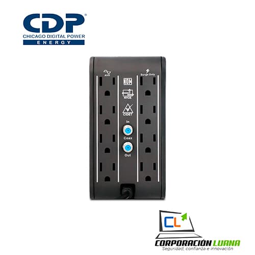 Imagen de ESTABILIZADOR CDP 8 TOMAS 220W( R2CU AVR 1008I ) 1000VA | 4 USB                                                                                       