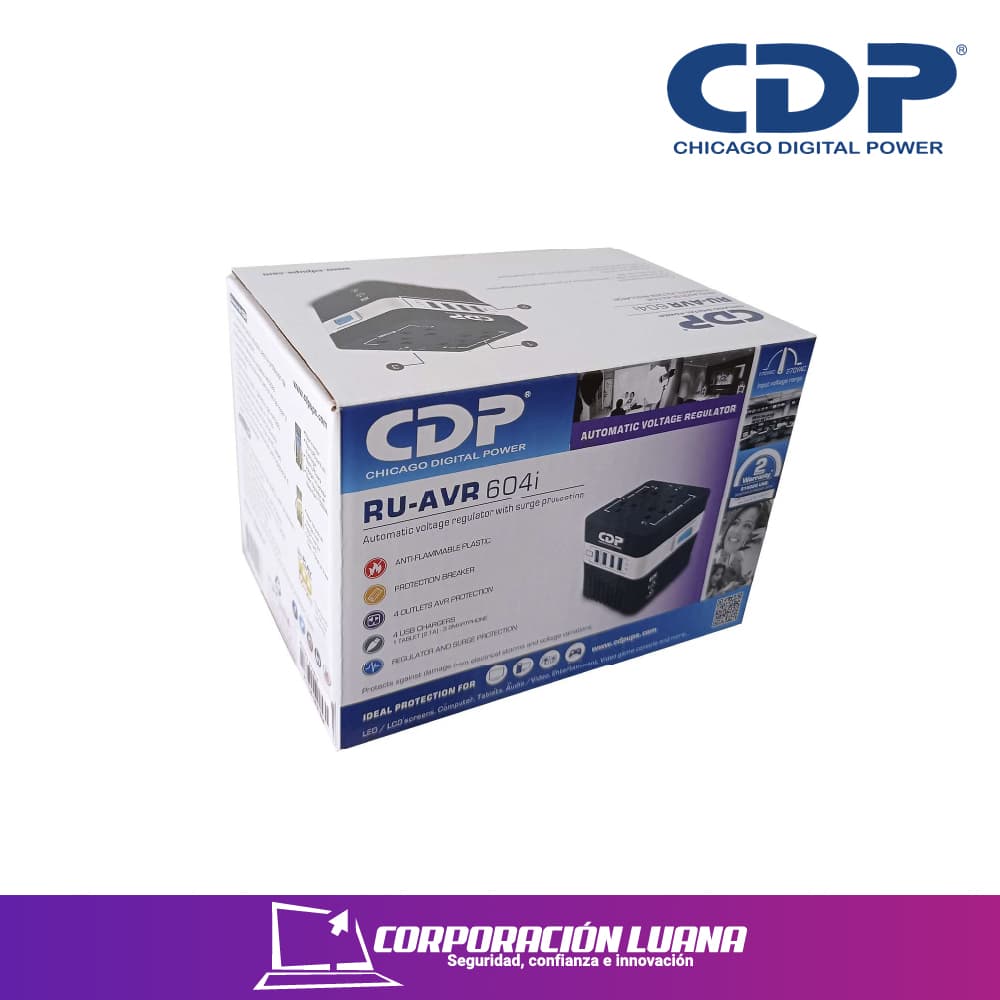 Foto del producto ESTABILIZADOR CDP 4 TOMAS ( RU AVR 604I ) 600VA | 4 USB 220V                                                                                          
