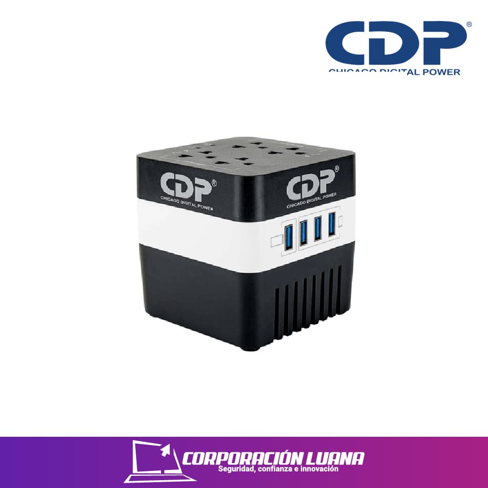 Imagen de ESTABILIZADOR CDP 4 TOMAS ( RU AVR 604I ) 600VA | 4 USB 220V                                                                                          