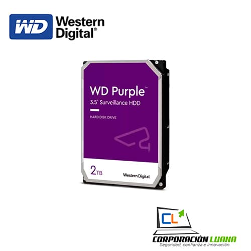 Foto del producto DISCO DURO  WESTER DIGITAL 2TB ( WD23PURZ ) PURPURA | 64MB | 5400RPM