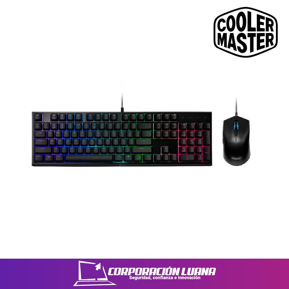 Imagen de COMBO COOLER MASTER MS111 ( MS-111-KKMF1-LS ) TECLADO+MOUSE | SEMI-MECANICO | LED- RGB                                                                