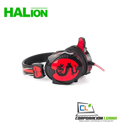 Imagen de AURICULAR HALION ( S2 ) GAMING | NEGRO C/ ROJO                                                                                                        