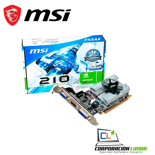 TARJETA VIDEO MSI GEFORCE GT 210 1GB ( N210-MD1G/D3 )  DDR3 | 64 BIT
