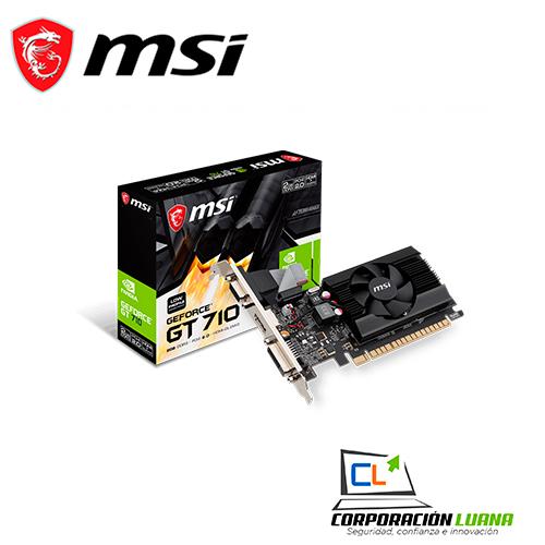 TARJETA VIDEO MSI GEFORCE GT 710 2GB DDR3 ( GT 710 2GD3 LP ) 64 BIT                                                                                   