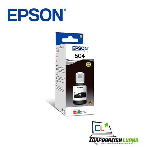 Imagen de TINTA EPSON  T504120-AL 504 NEGRO ( C13T03N12A ) L4150 / L4160 / L6171 + | 127ML