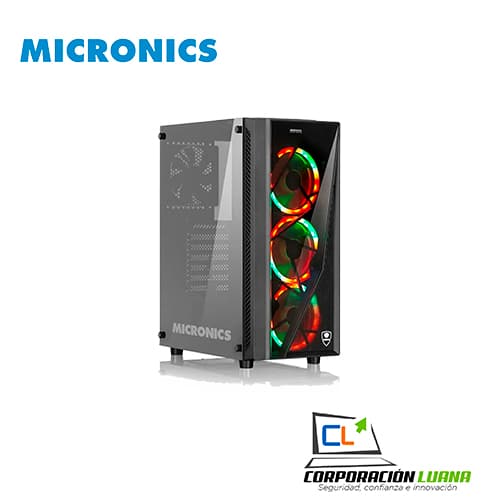 CASE MICRONICS KRATOSS C8008 HD USB 3.0 4 FAN 12CM 2RING RGB VIDRIO