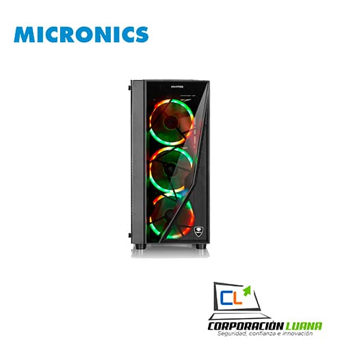 Imagen de CASE MICRONICS KRATOSS C8008 HD USB 3.0 4 FAN 12CM 2RING RGB VIDRIO