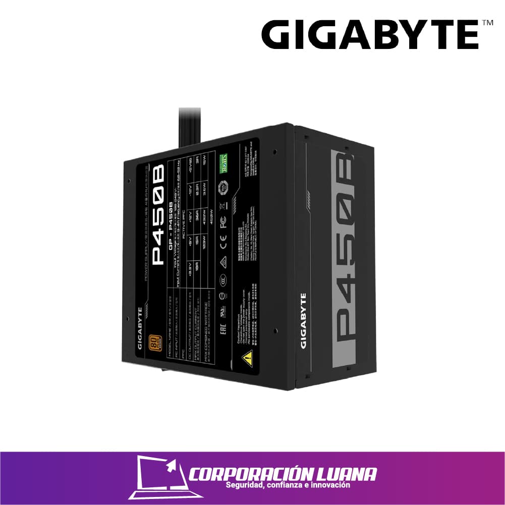 Imagen de FUENTE DE PODER GIGABYTE P450B ( GP-P450B ) 450W | 80 PLUS BRONZE