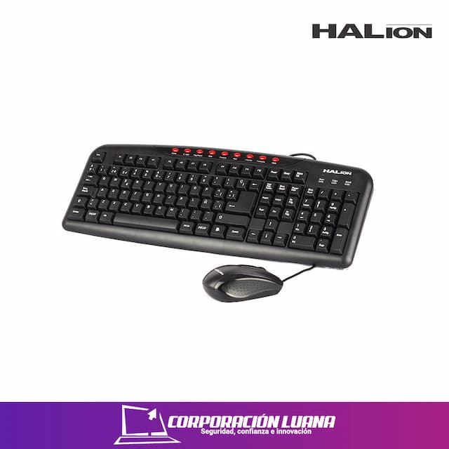 KIT TECLADO Y MOUSE USB KM-2011 + MO-040 HALION KMUKM2011