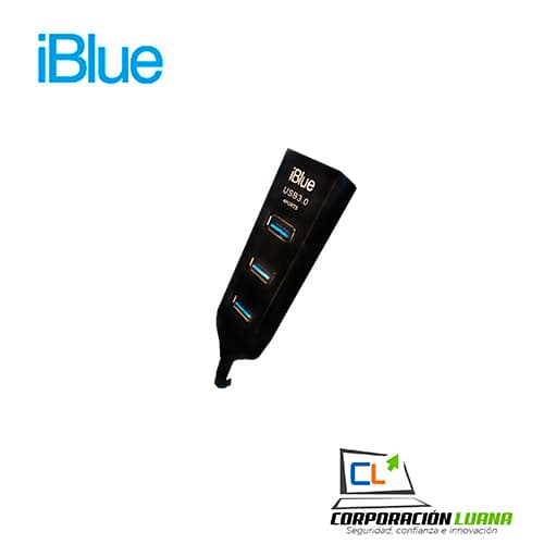 HUB USB IBLUE 4 PORT 3.0 BLACK PN 52054-BK