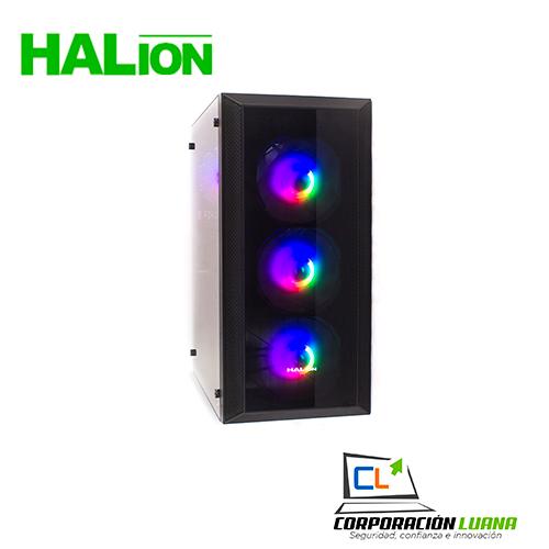 CASE GAMER HALION TRISTAR 500W RGB V.TEM.LAT.FRON