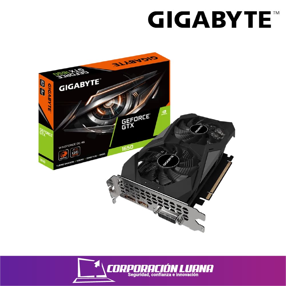 Imagen de TARJETA DE VIDEO GIGABYTE GEFORCE  GTX1650 WINDFORCE ( GV-N1656WF2OC-4GD ) OC | 4GB | GDDR5