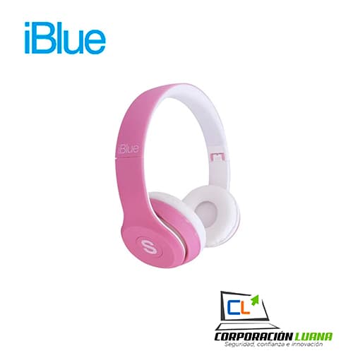 AUDIFONO C/MICROF.IBLUE SCREAM S019 BLUETOOTH/FM/MICRO SD PINK/WHITE