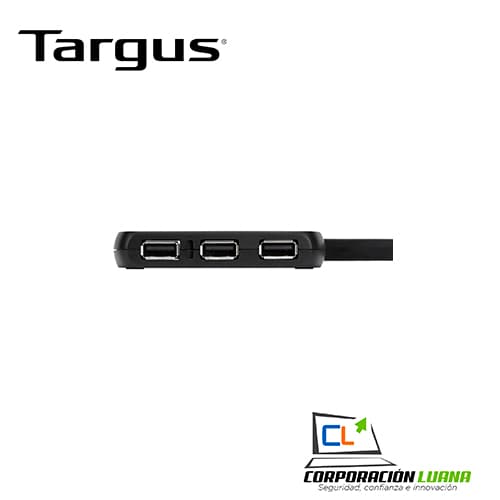 Imagen de HUB USB TARGUS 4 PORT 2.0 NEGRO (ACH114US)