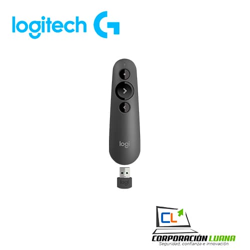 Imagen de PRESENTADOR PROFESSIONAL R500 LOGITECH, INALÁMBRICO, RANGO DE ALCANCE HASTA 20 METROS.