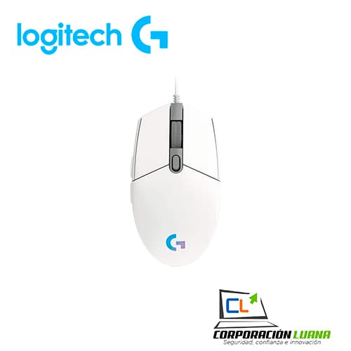 Imagen de MOUSE LOGITECH G203 LIGHTSYNC OPTICAL 8000 DI RGB WHITE 910-005791