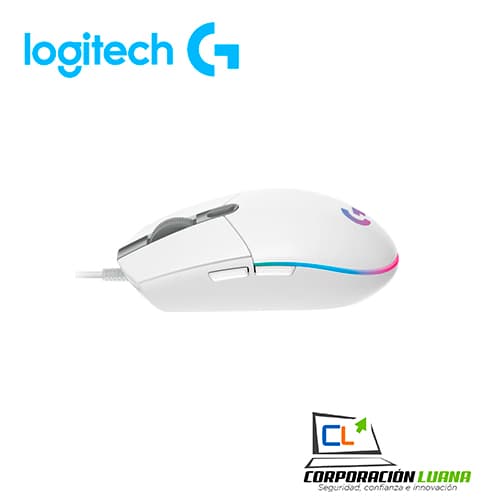 Imagen de MOUSE LOGITECH G203 LIGHTSYNC OPTICAL 8000 DI RGB WHITE 910-005791