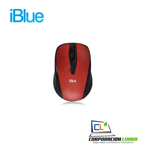 MOUSE IBLUE OPTICAL WIRELESS SOLID USB XMK-252 RED (PN XMK-252-RD)