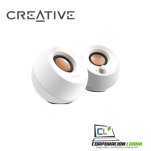 Imagen de PARLANTE CREATIVE PEBBLE 2.0 WHITE (PN 51MF1680AA001)