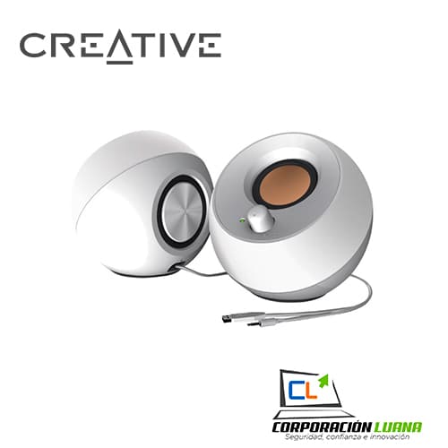 Imagen de PARLANTE CREATIVE PEBBLE 2.0 WHITE (PN 51MF1680AA001)