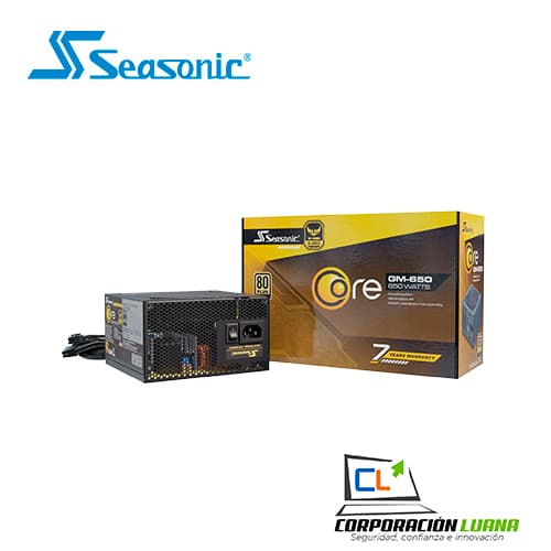 Imagen de FUENTE DE PODER SEASONIC CORE GM-650 ( SSR-650LM ) 650W | 80 PLUS GOLD | SEMI-MODULAR