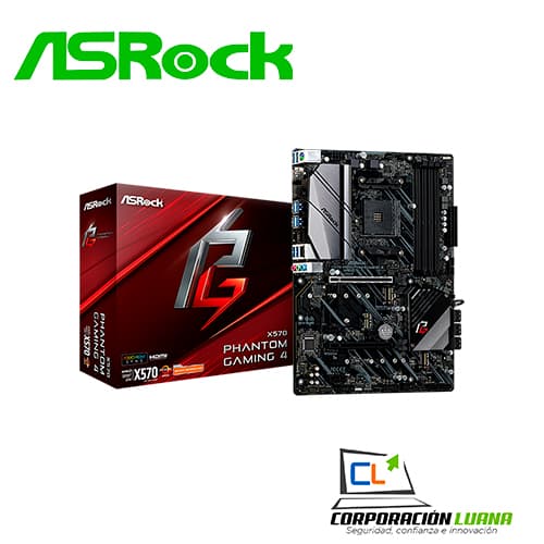 Imagen de MOTHERBOARD ASROCK X570 PHANTOM GAMING 4 ( 90-MXBAU0-A0UAYZ ) AM4 | DDR4 | LED RGB