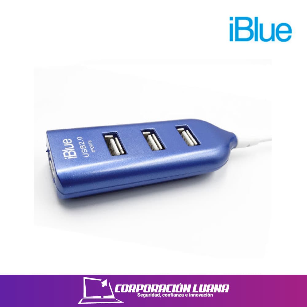 Imagen de HUB USB IBLUE 4 PORT 2.0 BLUE PN 52054-BL