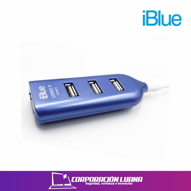 HUB USB IBLUE 4 PORT 2.0 BLUE PN 52054-BL