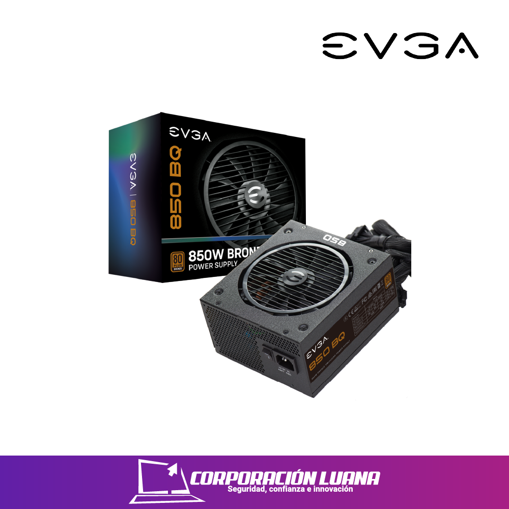 Foto del producto FUENTE DE PODER EVGA 850 BQ ( 110-BQ-0850-V1 ) 850W | 80 PLUS BRONZE | SEMI-MODULAR