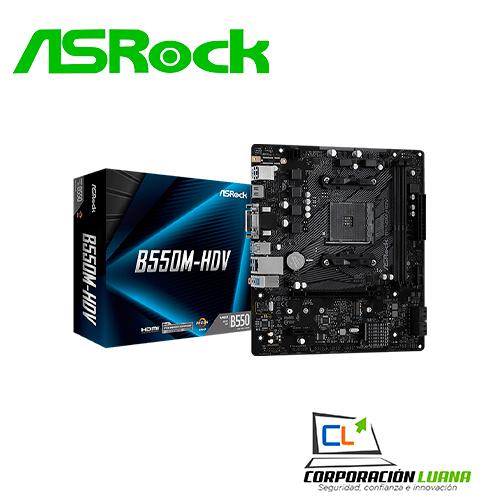 Imagen de MOTHERBOARD ASROCK B550M HDV ( 90-MXBDJ0-A0UAYZ ) AM4 | DDR4