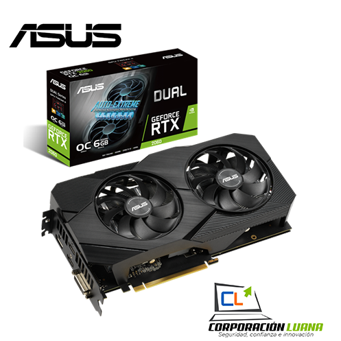 Imagen de TARJETA DE VIDEO 6GB GDDR6 GEFORCE DUAL-RTX2060-O6G-EVO ASU