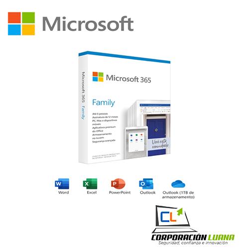 LICENCIA MICROSOFT OFFICE 365 FAMILIA 32/64 BIT | 5 DISPOSITIVOS | 6 USER | WINDOWS/MAC/ANDROID/IOS | PLURILINGÜE
