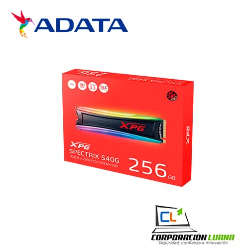 Imagen de SSD 256GB XPG SPECTRIX S40G RGB PCIE GEN3X4 M.2 2280 (AS40G-256GT-C)