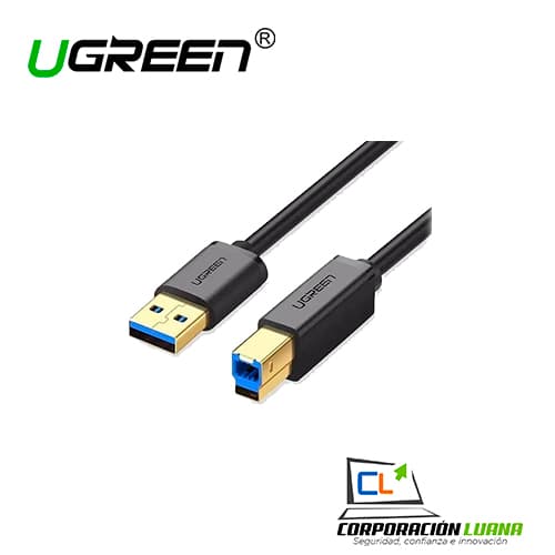 USB 3.0 AM TO BM PRINT CABLE 2M (BLACK) UGREEN 10372