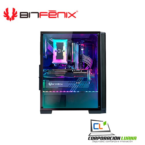 Imagen de CASE BITFENIX NOVA MESH SE TG BLACK ( BFC-NSE-300-KKGSK-4A ) S/FUENTE | 4 FAN RGB