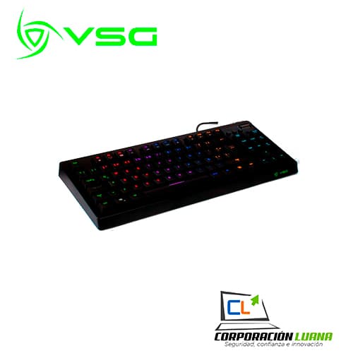 Imagen de TECLADO MECANICO GAMER VSG QUASAR RGB, OUTEMU RED, ALÁMBRICO, NEGRO VG-K387-BLK-RED