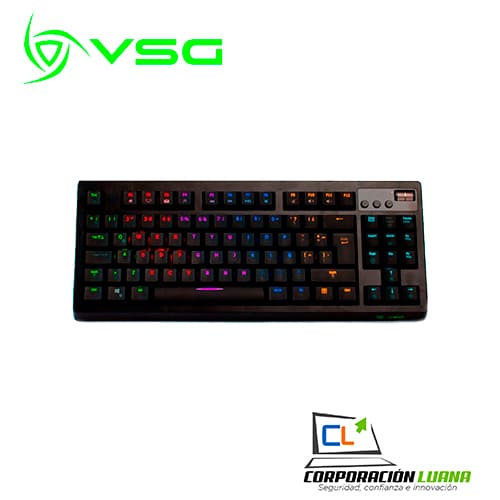 Imagen de TECLADO MECANICO GAMER VSG QUASAR RGB, OUTEMU RED, ALÁMBRICO, NEGRO VG-K387-BLK-RED