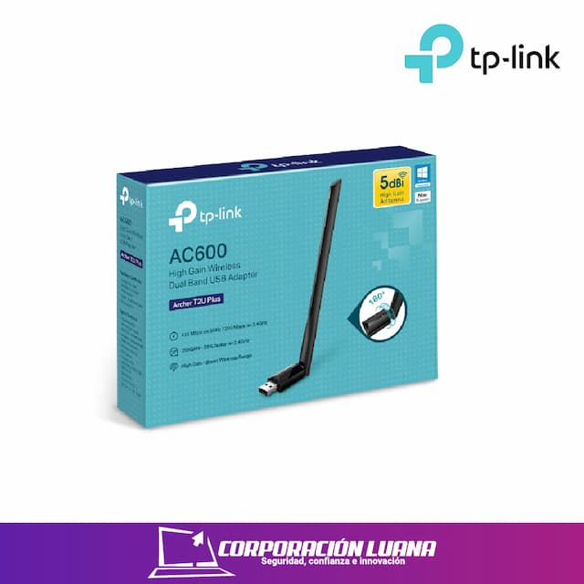 ADAPTADOR USB INALAMBRICO TP-LINK AC600 DUAL BAND ( ARCHER T2U PLUS ) NANO | 433 MBPS | 200 MBPS
