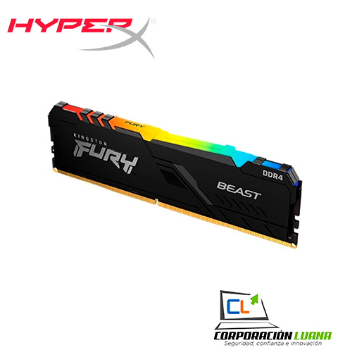 Imagen de MEMORIA RAM HYPERX FURY BEAST ( KF432C16BB1A/16 ) 16GB ( 1X16 ) | 3200 MHZ | LED - RGB