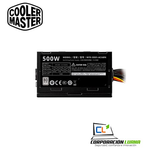 Imagen de FUENTE DE PODER COOLER MASTER ELITE V4 ( MPE-5001-ACABN-US ) 500W | 80 PLUS WHITE