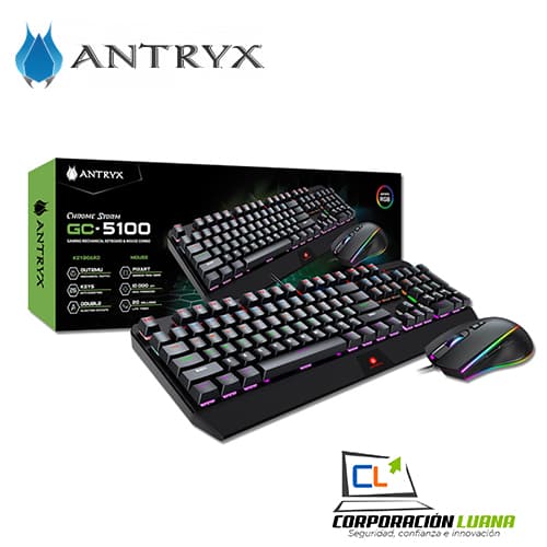 COMBO ANTRYX CHROME STORM GC-5100 ( AGC-5100KRE-SP ) TECLADO+MOUSE | SWITCH RED | LED RGB