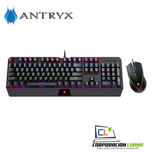 COMBO ANTRYX CHROME STORM GC-5100 ( AGC-5100KBL-SP ) TECLADO+MOUSE | SWITCH BLUE | LED RGB