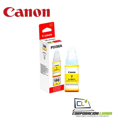 Foto del producto TINTA DE IMPRESORA CANON 190 YELLOW ( GL-190Y )